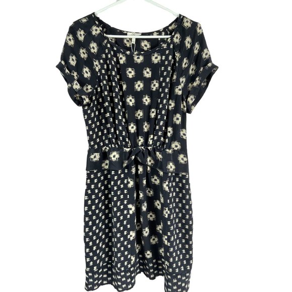 NWOT Joie Navy & Cream Polyester Dress w/ Cap Sleeves Sz Small - Picture 1 of 11